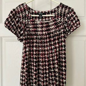 Style & Co. Scoop Neck Blouse in Red, Black, Beige and White